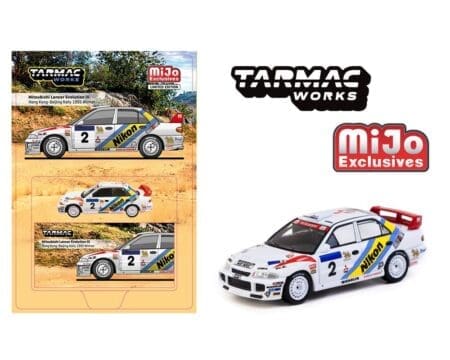 Tarmac Works 1:64 Mitsubishi Lancer Evolution III #2 Hong Kong-Beijing Rally 1995 Winner - MiJo Exclusives