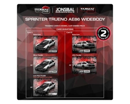 Tarmac Works 1:64 Toyota Sprinter Trueno AE86 Widebody by Jon Sibal with Trading Card - White - MiJo Exclusives - Image 2