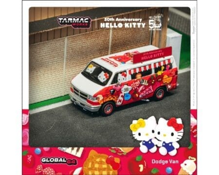 Tarmac Works 1:64 Dodge Van Hello Kitty Food Truck- White - MiJo Exclusives