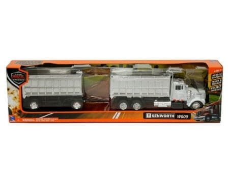 New Ray 1:43 Kenworth W900 Double Dump Truck Chrome - White – Long Haul Trucker
