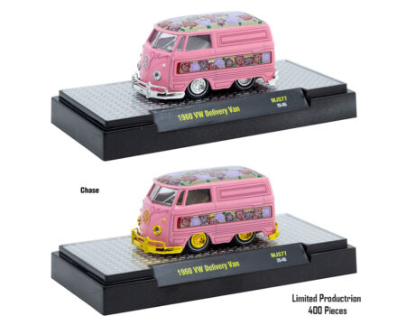 M2 Machines 1:64 1960 Volkswagen Delivery Short Van Lowriders Limited Edition - Metallic Pink - Mijo Exclusives - Image 2