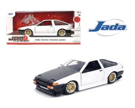 Jada 1:24 Toyota Trueno AE86 - White with Black Hood - JDM Tuners