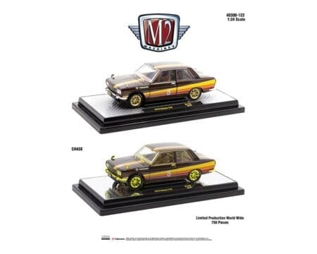 M2 Machines 1:24 1970 Datsun 510 - Black with Stripes - Release 122 Version B - Image 2