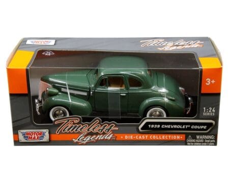 Motormax 1:24 1939 Chevrolet Coupe - Green - Timeless Legends