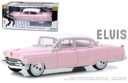 Greenlight 1:24 1955 Cadillac Fleetwood Series 60 - Pink with White Top Elvis Presley
