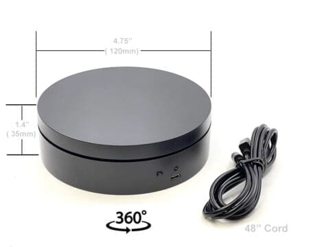 Mini Turntable Display 4.75" - Black - Image 3