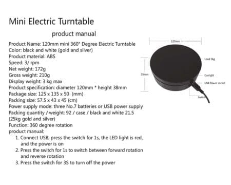 Mini Turntable Display 4.75" - Black - Image 5