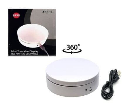 Mini Turntable Display 4.75" - White
