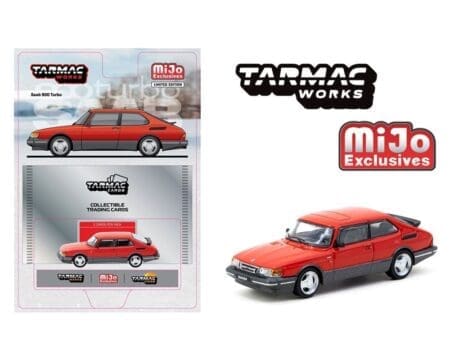 (Preorder) Tarmac Works 1:64 Saab 900 Turbo - Red - Tarmac Cards - MiJo Exclusives