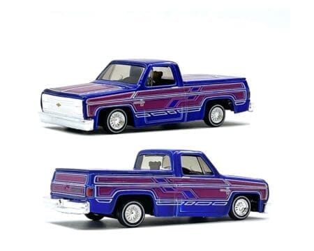 Maisto 1:64 1987 Chevrolet 1500 Lowriders - Metallic Blue - Design Lowriders - MiJo Exclusives Limited Edition 3,600 Pieces - Image 2