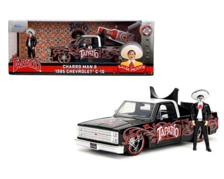 Jada 1:24 Tapatio Day of the Dead (Dia de los Muertos) 1985 Chevrolet C10 & Charro Man Figure - Hollywood Rides