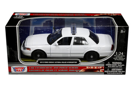 Motormax 1:24 2010 Ford  Crown Victoria Plain White  - Law Enforcement and Public Service