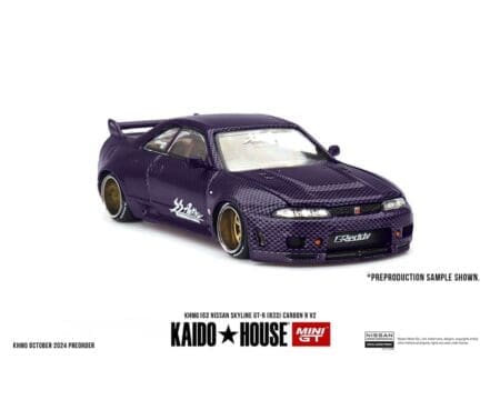 (Preorder) Kaido House x Mini GT 1:64 Nissan Skyline GT-R (R33) Active Carbon R V2 - Purple Carbon
