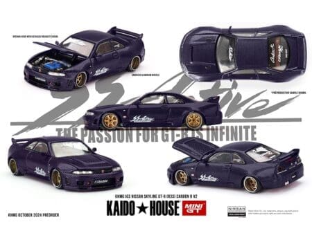 (Preorder) Kaido House x Mini GT 1:64 Nissan Skyline GT-R (R33) Active Carbon R V2 - Purple Carbon - Image 2