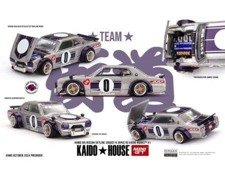 (Preorder) Kaido House x Mini GT 1:64 Nissan Skyline 2000GT-R (KPGC10) Kaido Works V1- Silver - Image 2