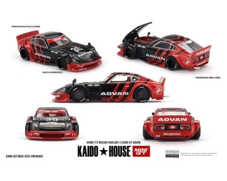 (Preorder) Kaido House x Mini GT 1:64 Nissan Fairlady Z Kaido GT ADVAN - Black - Image 2