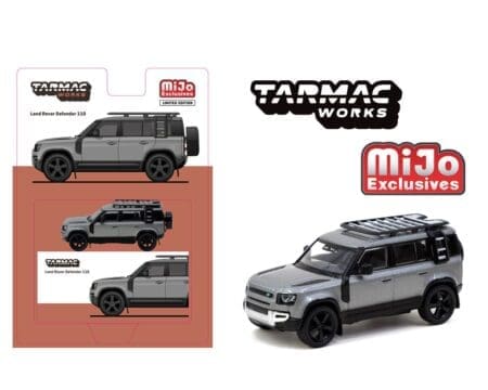 (Preorder) Tarmac Works 1:64 Land Rover Defender 110 - Grey Metallic - MiJo Exclusives Limited Edition