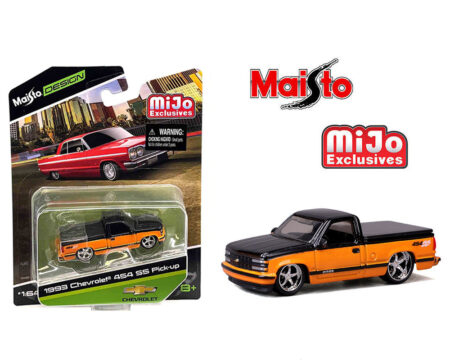 Maisto 1:64 1992 Chevrolet 454 SS Custom - Two Tone Orange Black - Design Lowriders - MiJo Exclusives Limited Edition 3,600 Pieces