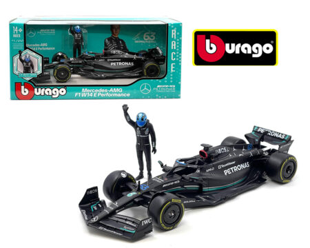 Bburago 1:24 Race F1 Mercedes-AMG W14 E Performance #63 George Russell with Standing Figure
