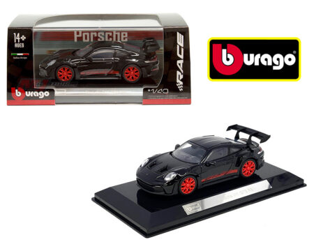 Bburago 1:43 Porsche 911 GT3 RS with Acrylic Case - Black - Race Series