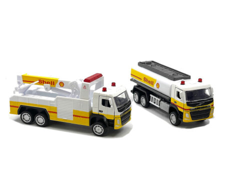 CCA 1:64 Shell Gas Station Playset with Volvo Oil Tanker & Volvo Tow Truck (9.75" L x 5.5" W x 5.5" H) - Image 2