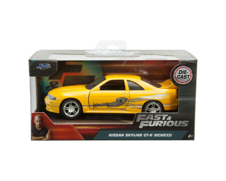 Jada 1:32 Leon's 1995 Nissan Skyline GT-R  - Yellow - Fast & Furious