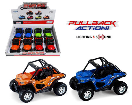 Kings Toy 5" Off  Road Quad Vehicles Sound &Light - Display Tray Set of 8