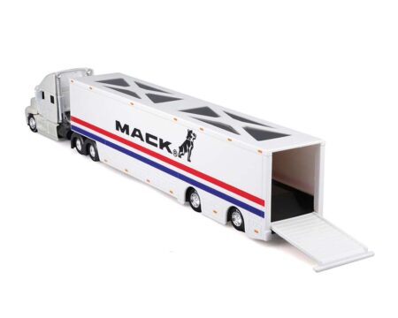Maisto 1:64 Mack Anthem Enclosed Transporter - Custom Haulers Design - White - MiJo Exclusives - Image 2