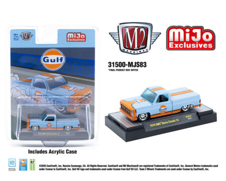 M2 Machines 1:64 1979 GMC Sierra Classic 15 Custom GULF - Blue - MiJo Exclusives Limited Edition