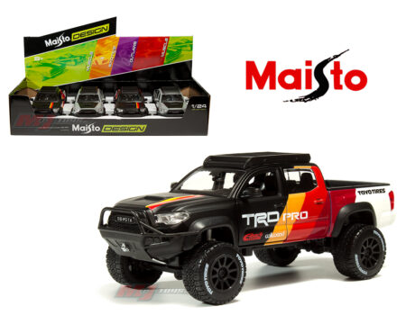 Maisto 1:27 2023 Toyota Tacoma TRD PRO - Grey, Matte Black - Maisto Design - Display Tray Box of 4