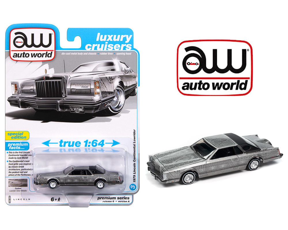 Auto World 1:64 1979 Lincoln Continental Lowriders - Silver