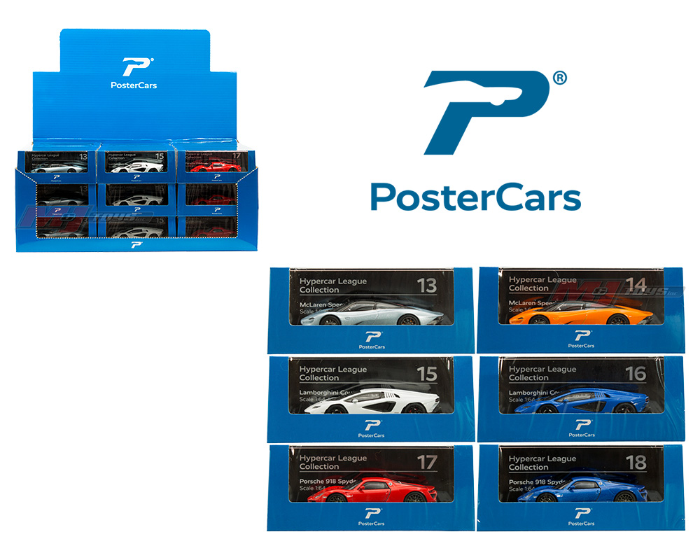 PosterCars 1:64 Hypercar League Collection H13-18 Tabletop Display