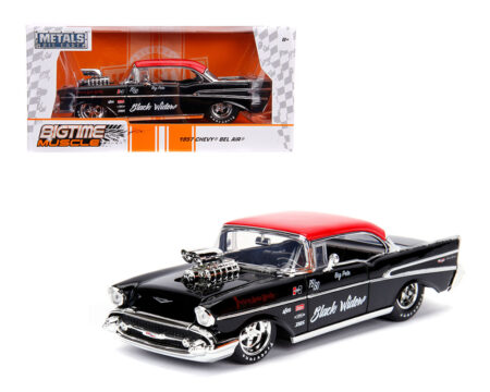 Jada 1:24 1957 Chevrolet Bel Air 2 Tone - Black w/ Red Top - Bigtime Muscle