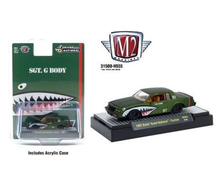 M2 Machines 1:64 1987 Buick Grand National Shark Mouth - Primer Green - Hobby Exclusives