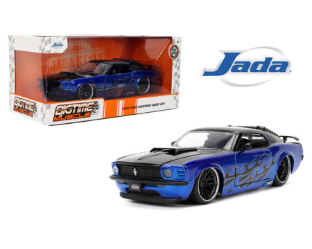 Jada 1:24 1970 Ford Mustang Boss 429 - Blue with Black Flames - Bigtime Muscle