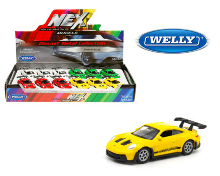 Welly 3" Porsche 911 GT3 RS - 4 Colors - Display Tray Box of 12