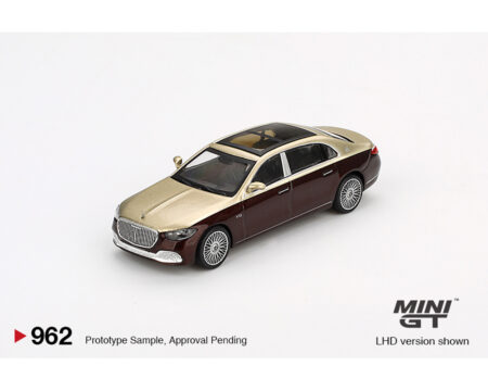 (Preorder) Mini GT 1:64 Mercedes-Maybach S680 - Gold / Dark Red Metallic - Image 2