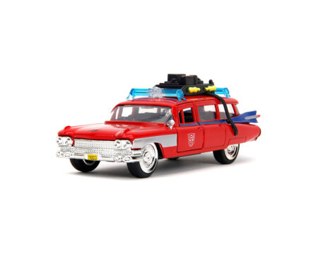 Jada 1:32 Transformers x Ghostbusters Ecto-1 with Optimus Prime Graphics - Hollywood Rides - Image 2