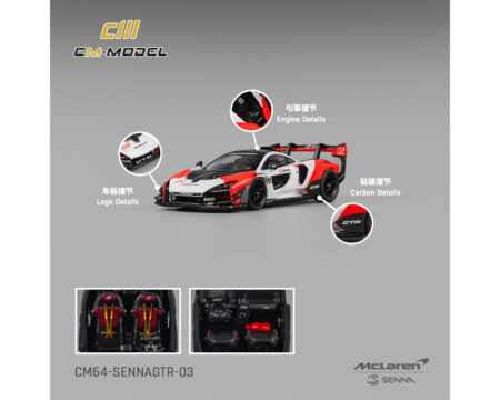 (Preorder) CM Model 1:64 McLaren Senna GTR - White Red- Limited Edition