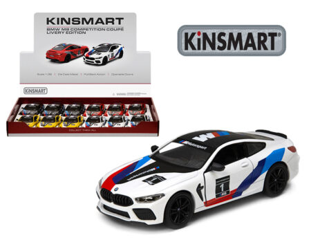 Kinsmart 1:38 BMW M8 Competition Coupe Livery Edition - 4 Colors - Display Tray Set of 12