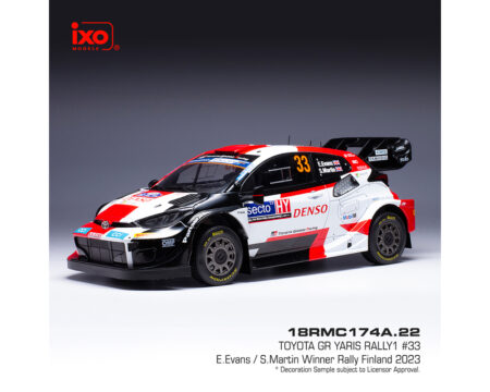 Ixo Models 1:18 Toyota GR Yaris Rally 1 of Finland #33 Winner 2023 - White/Red/Black - Image 2