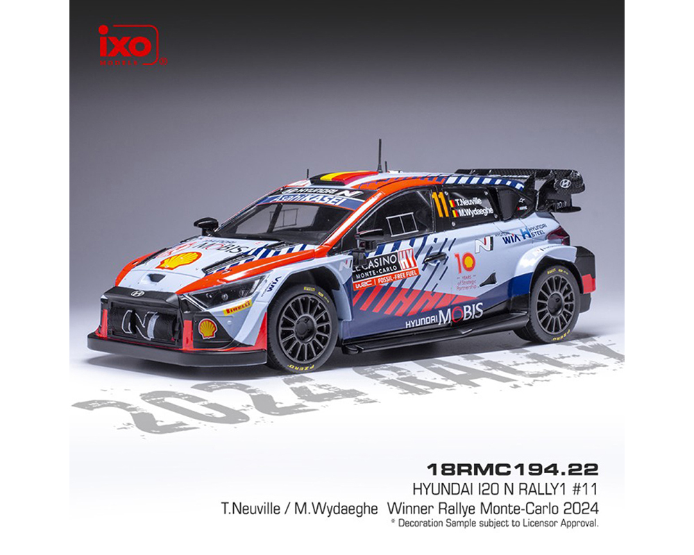 ixo 1/18 ヒュンダイi20 wrc T.ヌービル　2019ラリーRACC Ixo Models 1:18 Hyundai i20 N Rally1 #11 T.Neuville - M