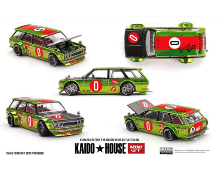 (Preorder) Kaido House x Mini GT 1:64 Datsun KAIDO 510 Wagon OG Flo - Chrome Yellow