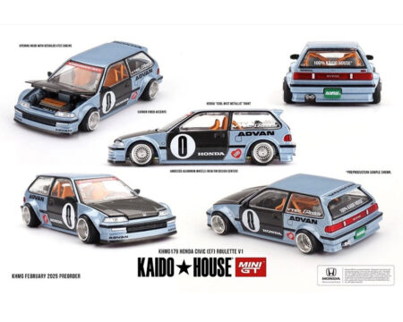 (Preorder) Kaido House x Mini GT 1:64 Honda Civic (EF) Kaido Roulette V1- Light Blue