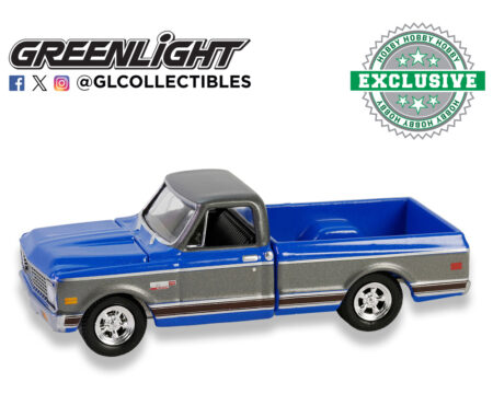 (Preorder) Greenlight 1:64 1972 Chevrolet Cheyenne C10 Short Bed - Blue Gray - Hobby Exclusive