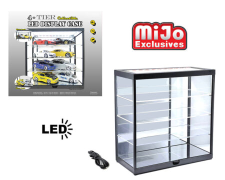Showcase Desktop 4-Layer LED Display Case - Black