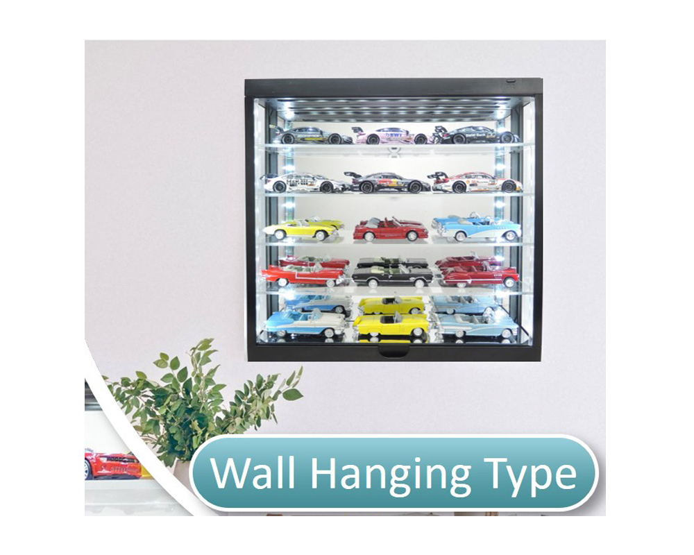Showcase 1:64 Wall Mount 5 Tiers USB Powered LED Black with Mirror Back - MiJo Exclusives - Image 3