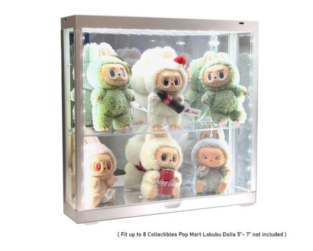 Showcase 5-Tier LED Display Case Desktop or Wall Mount - White Case with Mirror Rear Panel - MiJo Exclusives - Image 3