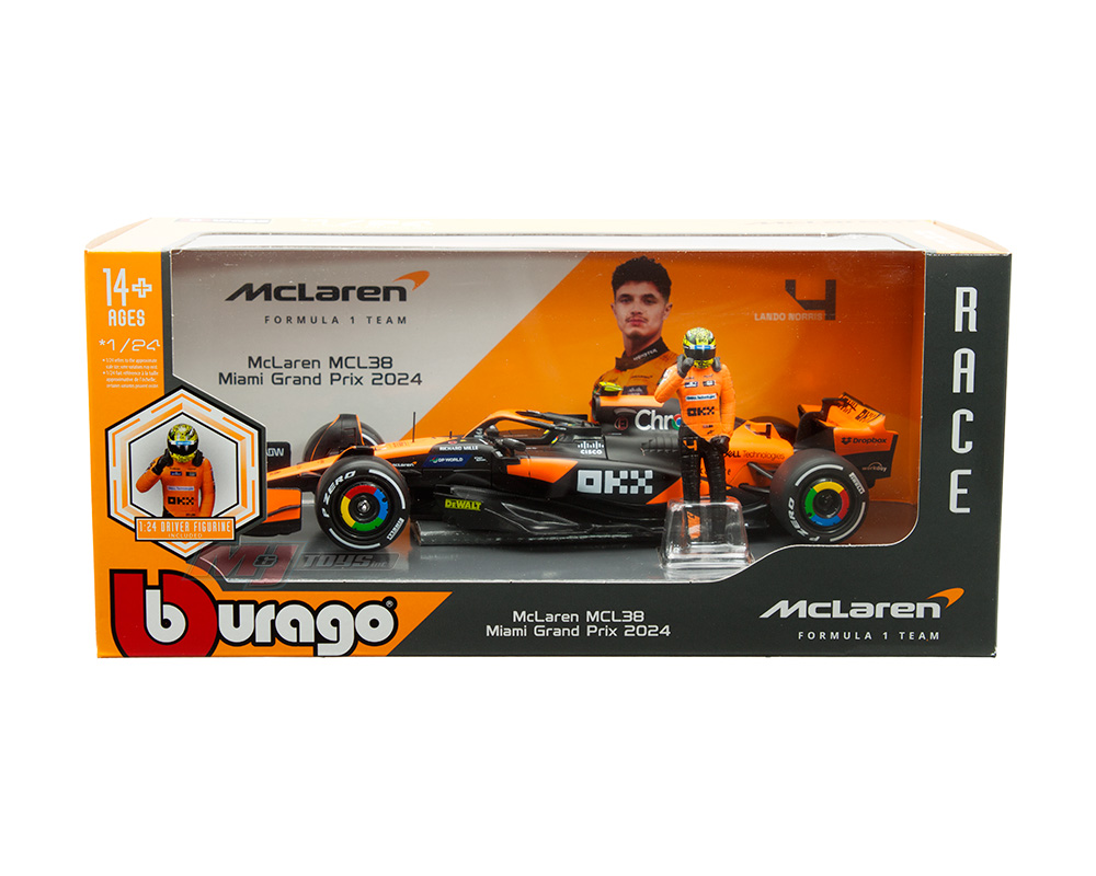 Bburago 1:24 McLaren Formula 1 Team MCL38 Miami Grand Prix 2024 #4