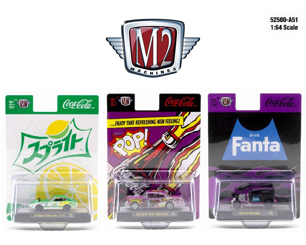 M2 Machines 1:64 Coca-Cola 2024 Release A51 Assortment - M & J